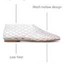 Red Jelly Mesh Ballet Flats for Women Adult Clear Hollow Jelly Sandals Beach Ballerina Jellies Shoes