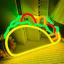 Tacos Shaped Neon Sign LED Neon Taco Signs for Mexican Food Restaurant Wall Decor Tacos Decorations for Taco Bar Party Kitchen Bedroom Wall Art Decor Signs