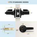 KNOBWELL 10 Pack Matte Black Interior Door Handles Black Bedroom Door Handle with Lock Privacy Commercial Door Handle Sets for Bathroom Bedroom