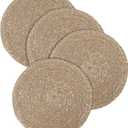 Hausattire Round Woven Placemats Set of 4 - Natural, Seagrass Rustic Heat Resistant Table Mats for Wedding, Restaurants, Party | Rattan Boho Easy Clean Circle Placemat for Kitchen, Dining - 14 Inches