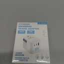 Universal Travel Adapter, International Travel Plug Adapter with 2 USB-C(PD 20W) 1 USB-A Ports, All in One Portable Adaptor, for USA, UK, EU, AU 224+ Countries (White) US