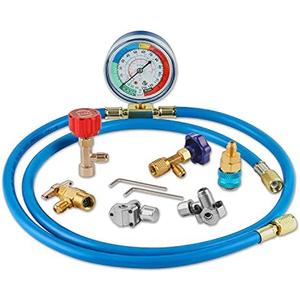 Lichamp A/C R134A Refrigerator Freon Recharge Kit with Bullet Piercing Valve, Piercing and Self-Sealing Can Tap 134A