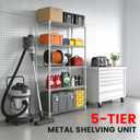 Xcity Storage Shelves, 5 Tier Heavy Duty Metal Shelving Unit, 2000 LBS Capacity Adjustable Steel Wire Shelf Organizer for Pantry, Kitchen, Garage, 14" D x 30" W x 60" H, Chrome