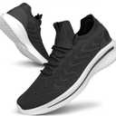 Pujcs Mens Walking Shoes Non Slip Running Shoes Breathable Slip on Sneakers Lightwight Gym Tennis Shoes for Men (10.5, Grey)