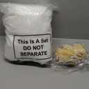 Soulchen 59 Pcs Christmas Village Set Snow Scene with LED Lights 17.6 oz Fake Snow Artificial Mini Christmas Bottle Brush Trees and Resin Reindeer Accessory for Xmas Winter Fireplace Table Decoration