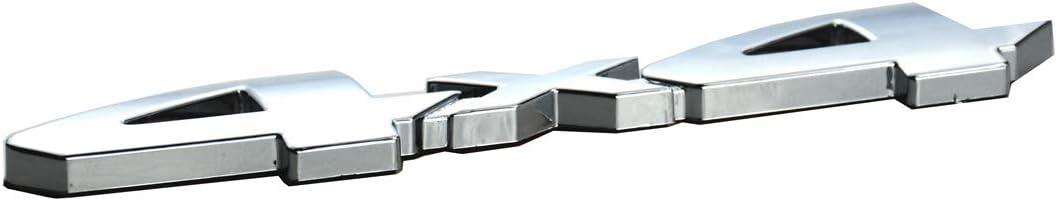 4x4 Chrome Fender Side Rear Emblem Badge With Adhesive For Truck/Suv/Pickup Rear Tailgate Tail Gate Door 4Wd (Chrome)( SIZE - 5.5 inch length * 1.5 inch width)