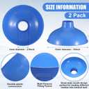 Vesici 2 Pack Extra Large Wide Mouth Funnel 2.5" x 10" Multi Purpose Filling Funnel Plastic Reusable for Water Softener Resin Tanks Carbon Media Jar Filling Use (Blue)