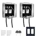 2-Gang Baby Safety Dual Outlet Cover Box - Key Lock for Much Better Toddler Proofing, Easier Operation, Simple 4 Step Install,Provides Extra Space Inside for Plugs,Adapters,Clear(2pack)