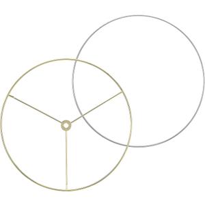 Aspen Creative 20106-11, Metal DIY Drum Lamp Shade Strong Ring, US Style Spider that Connects to Lamp Harp, Top Ring-Brass Plated/Bottom Ring-Galvanized, 16" Diameter Ring