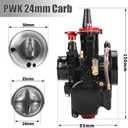 PWK Carburetor 21 24 26 28 30 32 34mm Racing Carb Universal 2T 4T Engine Dirt Bike Motocross Motorcycle Scooter ATV Quad (24mm)