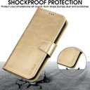 Arae Compatible with iPhone 15 Pro Max Case with Card Holder and Wrist Strap Wallet Flip Cover for iPhone 15 Pro Max 6.7 inch,Champagne Gold
