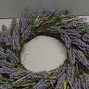 HUZIYAHAN Spring Summer Lavender Door Wreath 24Inch Front Door Wreath All Seasons Wreaths Purple Artificial Lavender Wreaths for Outdoor Outside Indoor Window Home Rustic Farmhouse Decorations