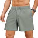 PINSPARK Running Shorts for Women Quick Dry High Waisted Athletic Short 2 in 1 Workout Gym Shorts with Zipper Pockets, Size XXL