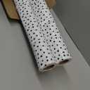 2 Rolls Black Painted Dots Fabric Bulletin Board Paper Roll 4 x 12 ft Extra Large Non Woven Waterproof Roll Fade Resistant for DIY Craft Drawing Painting Classroom Decor, Dot Style (Black and White)