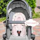 GFU Baby Car Seat Head Support for Newborn, 2 in 1 Infant Car Seat Head Body Support with Strap Pads, Soft Stroller Cushion Pillow Insert for Girls, Fits for Stroller, Swing, Pink Floral