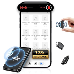 128G (9800 Hour) Voice Activated Recorder, Double-Sided Magnetic Voice Recorder with Playback, Audio Recorder with AI Intelligent Noise Reduction, 70H Continuous for Lectures, Meetings