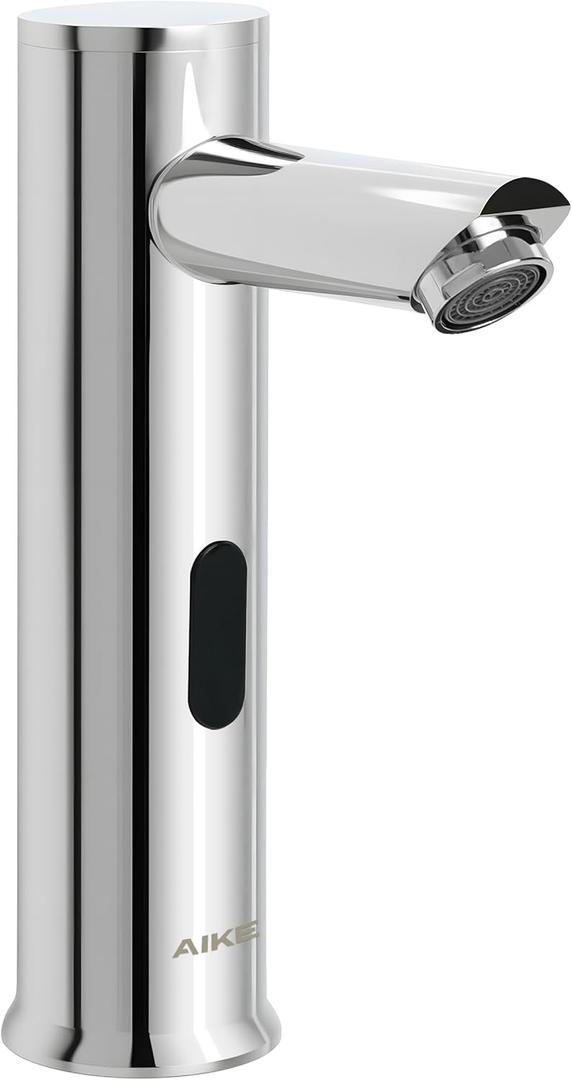 AIKE Touchless Commercial Bathroom Faucet, Motion Sensor-Activated Smart Sink Tap, Polished Finish, Battery Operated, Model AK7501