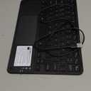 TouchPad Keyboard case for 9",9.7",10.1",10.2",10.5",10.9",11" Tablets,2-in-1 Bluetooth Wireless Keyboard with Touchpad, 7 Colors Backlit & Leather Folio Cover (Black)