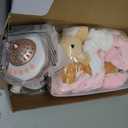 Baby Crib Mobile with Music and Lights, Nursery Baby Mobile for Crib Bassinet with Remote Control, Rotation, Starlight Projection, Crib Toys for Babies Boys Girls Pink