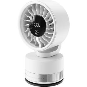 Portable Desk Fan, 2000mAh Rechargeable Battery Operated Small Table Fan with LED Display, 3 Speeds, 90 Adjustable Tilt, Quiet Personal Mini Air Circulator for Home Office Bedroom Camping Travel