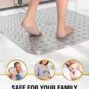 HITSLAM Shower Bathtub Mat Non Slip, 24"x 24" Bath Mat for Tub, Soft PVC Shower Mats for Inside Shower with Suction Cups and Center Drain Hole, Machine Washable Bathroom Floor Mat, Grey