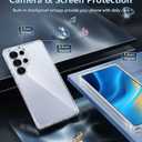 FNTCASE for Samsung Galaxy S25-Ultra Case: Military Grade Drop Protection Anti Yellowing Cell Phone Cover - Rugged Shockproof Protective Bumper Transparent Cases(Clear)