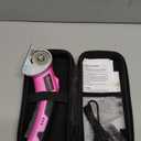 Cordless Electric Scissors: 4V Rechargeable Rotary Cardboard Cutter, 3000mAh Battery, with LED Light, 2 Blades, Box Cutter for Fabric Carpet Carton Plastic Leather Cloth (Pink)