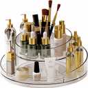 Taiuloo 360° Rotating Makeup Organizer, Clear Acrylic Lazy Susan Cosmetic Storage Turntable for Skincare, Perfume & Lipstick, Round Spinning Tray with Brush Holder for Vanity, Bathroom (8 Compartments)