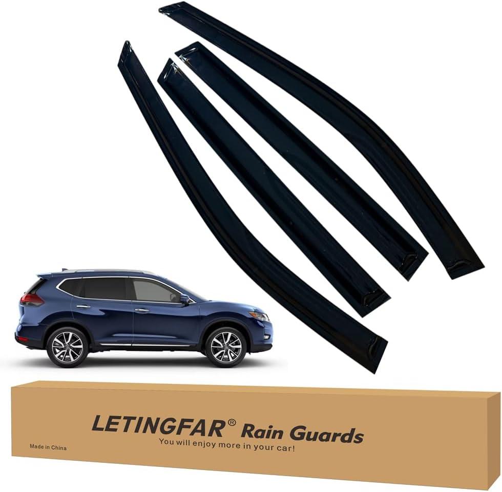 Window Visors Rain Guards for Nissan Rogue 2014 2015 2016 2017 2018 2019 2020 Accessories, Wind Deflectors Vent Shades for Nissan Rogue (Not for Rogue Sport Models)