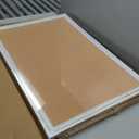 Cork Board Bulletin Board, 36" x 24" Corkboard for Wall, Rustic White Wooden Frame, Hanging Pin Board for Home & Office Decor, 10 Push Pins