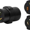 ONETAK NEMA L6-30P to 6-50R Compact 240V 30 Amp Twist Lock 3 Prong Male Plug to 50 Amp 3 Prong Female Receptacle Generator RV Power Cord Adapter Connector