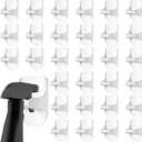 Taiyin 8 Pcs Wall Mount Spray Bottle Hooks Holder Spray Bottle Hanger Adhesive Hook to Create Storage Space Rack Organizer Hanger for Cabinet Kitchen Variety Surfaces (White)