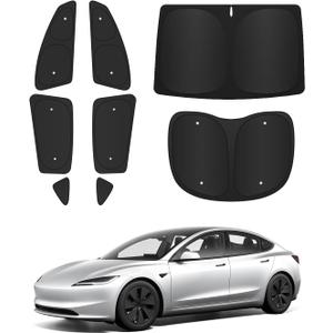 Windshield Sun Shades for Tesla Model 3 2020-2024,Front & Rear Side Window Sun Shade Sun Visor Thermal Insulated Shield Privacy Protection for Camping,Napping,and Relaxing 8PCS