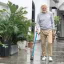 REHAND Walking Cane for Men & Women - Foldable, Adjustable, Lightweight, Self Standing Pivot Walking Cane, Soft Handle Grip, with Travel Bag, Walking Sticks for Seniors & Adults (Blue)