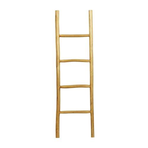Deco 79 Teak Wood Handmade Ladder 4 Rack, 17' x 2' x 59', Brown Deco 79 Teak Wood Handmade Ladder 4 Rack, 17' x 2' x 59', Brown
