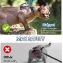 Halypet Cat Harness and Leash Set, 3-in-1 Adjustable & Lightweight, Escape-Proof, Comfortable Soft Kitten Harness for Large Cats, Safe, Easy to Wear, Outdoor Walking Travel, Size: Medium (8-18 lb)