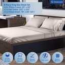 DREAMCARE King Size Sheets Set - 6 pcs Breathable Cooling Bed Sheets - up to 15" Deep Pocket King Sheet Set with Side Pockets - Extra Soft 100% Brushed Hypoallergenic Hotel Luxury Bedding - Beige