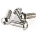 2 x M6-1.0 x 16mm Button Head Socket Cap Screws, Allen Socket Drive, Stainless Steel 18-8, Bright Finish, Quantity 25