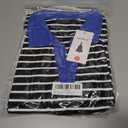 ZESICA Womens Striped Long Sleeve Tops Oversized Sweatshirt V Neck Loose Fit Tunic Tops Spring Casual Blouses (Black, S)