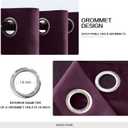 MIULEE Velvet Curtains Purple Orchid Elegant Grommet Thermal Insulated Soundproof Room Darkening Curtains/Drapes for Classical Living Room Bedroom Decor 52 x 90 Inch Set of 2