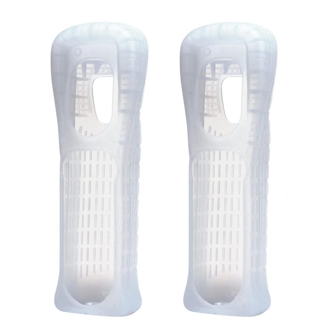 Jadebones 2 Pack Silicone Skin Case Cover for Wii and Wii U Remote Controller (White)