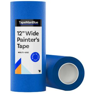 Wide Blue Painters Tape, 12 inch x 60 yds, Made in America, Great Masking Tape for 3D Printing and Laser Cutting, Removes Cleanly for 21 Days