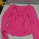 ForeFair Women's Sexy Long Sleeve Going Out Tops Pleated Bustier Shirt Cute Sweetheart Neck Y2K Cropped Top (A Hot Pink)