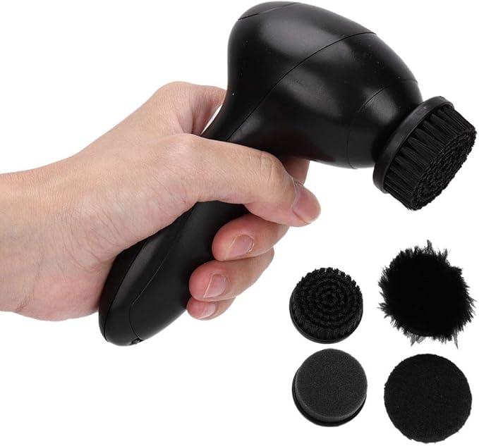 Electric Shoe Shine Kit, Handheld Electric Shoe Cleaning Brush, Replaceable Brush Head Dust Cleaner Portable Wireless Leather Cleaner Care Kit for Leather Shoes