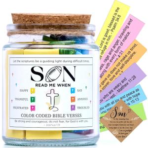 Bible Verse Jar for Son  92 Scriptures for Strength, Wisdom & Encouragement | Christian Easter Gift for Young Men or Teen Boys | Faith-Based Spiritual Jar | Thoughtful Graduation/Easter Gift for Him