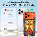 Phone Case for iPhone 17 Pro Max,Orange Cross | Finger Strap StandKickstandAnti-drop, anti-impact, 3D relief printing technology. Suitable for men women