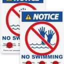 TQYC No swimming sign, NOTICE sign, 3525cm, rust-proof aluminum, two pieces