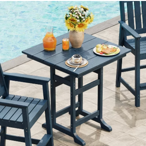Garvee Outdoor Patio Bar Table for 2-4, All-Weather HDPE Bar Height Table with Umbrella Hole and Spacious Tabletop for Outside,Poolside, Backyard