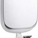 TAILI Shower Mirror Fogless for Shaving, Anti Fog Shaving Mirror with Razor Holder NO-Drilling,Removable,Shatterproof & Waterproof,Wall Mounted Bathroom Accessories with Powerful Suction (White) (10.3"L x 7.1"W)