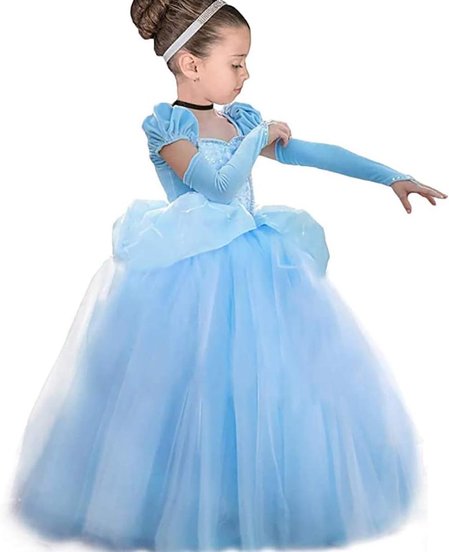 ToLaFio Princess Costume for Girls Halloween Fancy Party Dress Princess Dress Up Clothes for Little Girl (2-3Years, Cinderella)